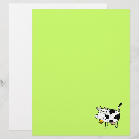 Funky Boerderij Koe gerecycleerd briefhoofd papier (Voorkant / Achterkant)