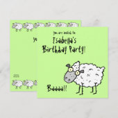 Funky Boerderij Sheep (Birthday) Party Invitation Kaart (Voorkant / Achterkant)