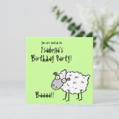 Funky Boerderij Sheep (Birthday) Party Invitation Kaart (Staand voorkant)