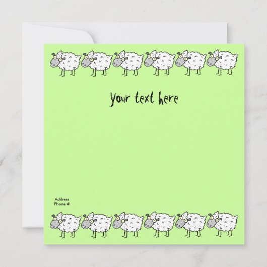 Funky Boerderij Sheep (Birthday) Party Invitation  Kaart (Achterkant)