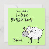 Funky Boerderij Sheep (Birthday) Party Invitation Kaart (Voorkant)