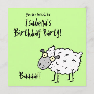 Funky Boerderij Sheep (Birthday) Party Invitation  Kaart