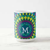 Funky boheemse bloemblaadjes met monogram koffiemok (Center)