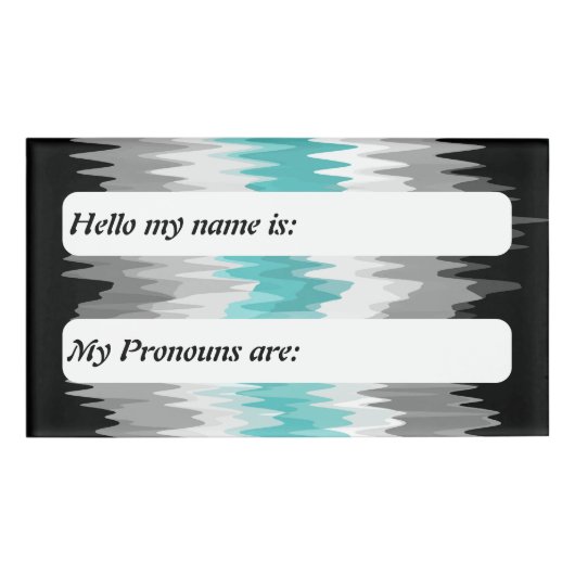 Funky Boho Aanpasbare Libramannelijke Pride Vlag Naambadge (Voorkant)