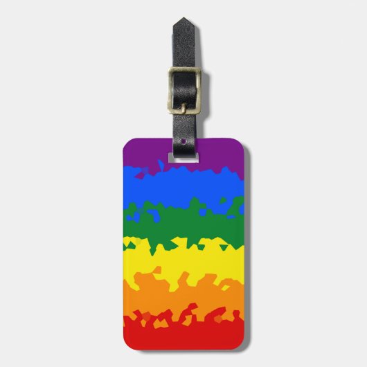 Funky Boho Abstract Gay Rainbow Mosaic Pride Flag Bagagelabel (Voorkant verticaal)