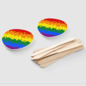 Funky Boho Abstract Gay Rainbow Mosaic Pride Flag Handwaaier (Niet-gemonteerd)