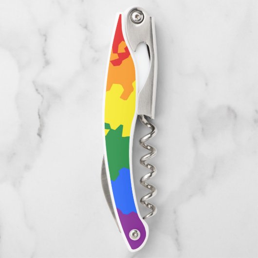 Funky Boho Abstract Gay Rainbow Mosaic Pride Flag Kurkentrekker (Achterkant)