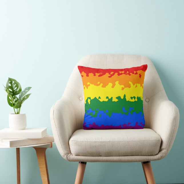 Funky Boho Abstract Gay Rainbow Mosaic Pride Flag Kussen (Stoel)
