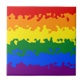 Funky Boho Abstract Gay Rainbow Mosaic Pride Flag Tegeltje (Voorkant)