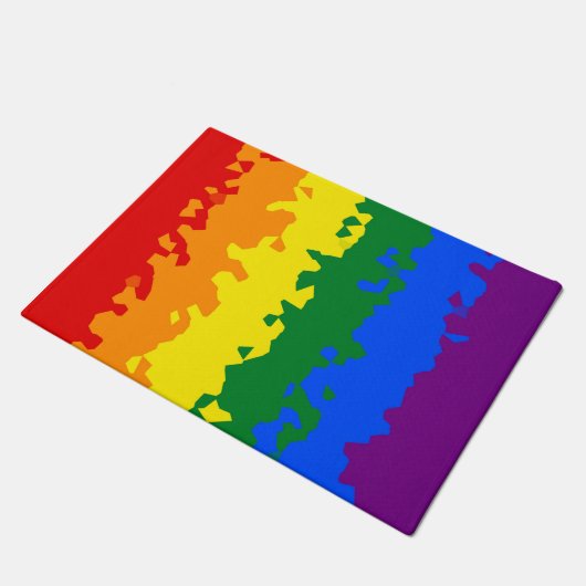 Funky Boho Abstract Gay Regenboog Mozaïek Pride Vl Deurmat (Schuin)