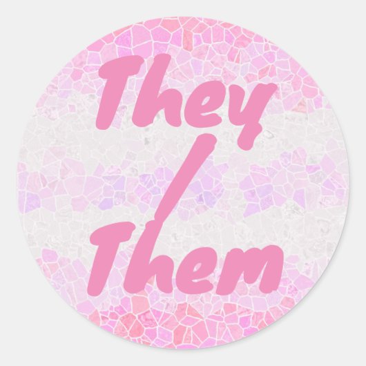 Funky Boho Abstract Mozaïek Pomosexual Pride Flag Ronde Sticker (Voorkant)