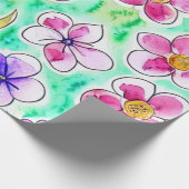 Funky Boho Art Nouveau Floral Waterverf Cadeaupapier (Hoek)