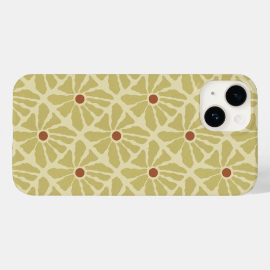 Funky Boho Hand getrokken bloemen Mosterdgeel Case-Mate iPhone Case (Achterkant (horizontaal))