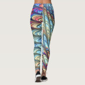 Funky Boho Kleurrijke Psychedelic Waves Abstracte  Leggings (Achterkant)