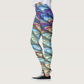 Funky Boho Kleurrijke Psychedelic Waves Abstracte  Leggings (Links)