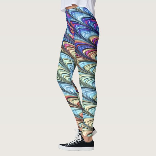 Funky Boho Kleurrijke Psychedelic Waves Abstracte  Leggings (Links)
