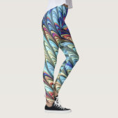 Funky Boho Kleurrijke Psychedelic Waves Abstracte  Leggings (Rechts)