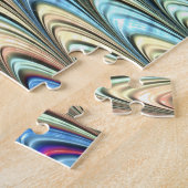 Funky Boho Kleurrijke Psychedelic Waves Abstracte Legpuzzel (Zijkant)