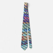 Funky Boho Kleurrijke Psychedelische Golven Abstra Stropdas (Voorkant)
