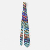 Funky Boho Kleurrijke Psychedelische Golven Abstra Stropdas (Achterkant)