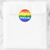 Funky Boho  Pronoun Gay Pride Vlag Ronde Sticker (Tas)