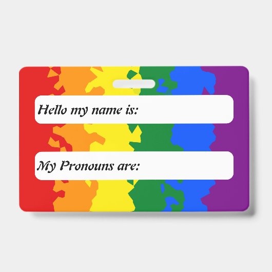 Funky Boho Rainbow  Gay Pride Flag Badge (Voorzijde)