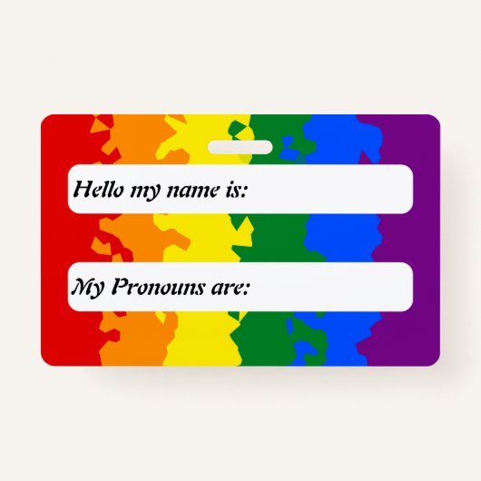 Funky Boho Rainbow  Gay Pride Flag Badge (Voorkant)