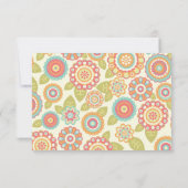 Funky Boho Retro Bloemen Huwelijk Kaart (Achterkant)