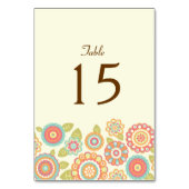 Funky Boho Retro Bloemen Huwelijk Kaart (Voorkant)