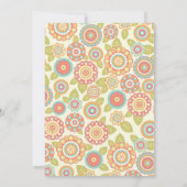 Funky Boho Retro Bloemen Huwelijk Kaart (Achterkant)