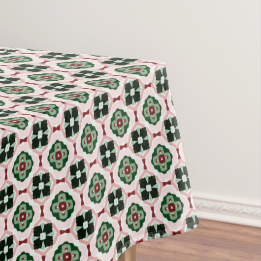 Funky Boho Retro Lieve Abstract Kerstpatroon Tafelkleed (Voorbeeld)