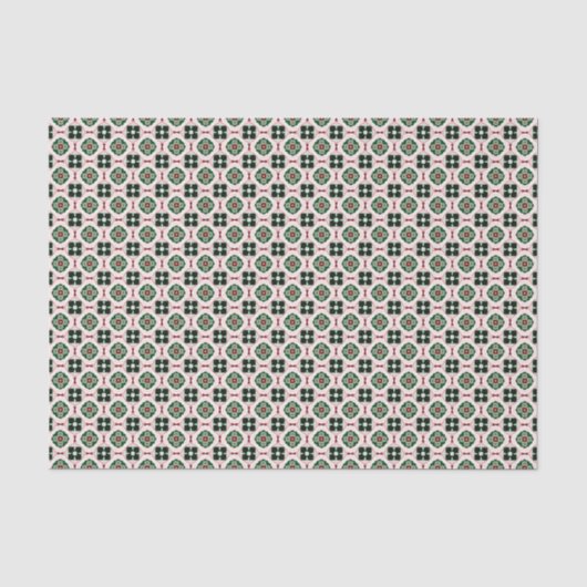 Funky Boho Retro Lieve Abstract Kerstpatroon Tissuepapier (Voorkant)