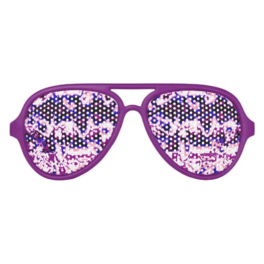 Funky Boho Retro Marbled Stripes Genderfluid Pride Aviator Zonnebril (Voorkant)