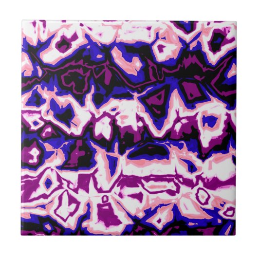 Funky Boho Retro Marbled Stripes Genderfluid Pride Tegeltje (Voorkant)