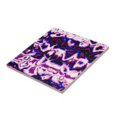 Funky Boho Retro Marbled Stripes Genderfluid Pride Tegeltje (Zijkant)