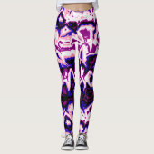 Funky Boho Retro Marmer Strepen Genderfluid Pride Leggings (Voorkant)