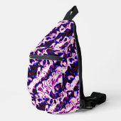 Funky Boho Retro Marmer Strepen Genderfluid Pride Sling Bag (Rechterhoek)