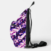 Funky Boho Retro Marmer Strepen Genderfluid Pride Sling Bag (Rechts)