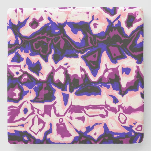 Funky Boho Retro Marmer Strepen Genderfluid Pride Stenen Onderzetter (Voorkant)