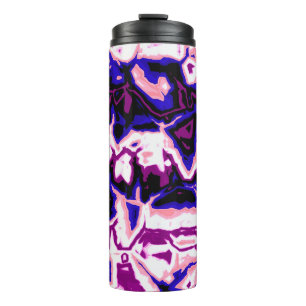 Funky Boho Retro Marmer Strepen Genderfluid Pride Thermosbeker