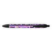 Funky Boho Retro Marmer Strepen Genderfluid Pride Zwarte Inkt Pen (Achterkant)