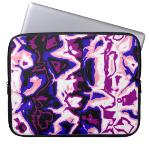 Funky Boho Retro Marmeren Strepen Genderfluid Prid Laptop Sleeve