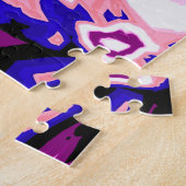 Funky Boho Retro Marmeren Strepen Genderfluid Prid Legpuzzel (Zijkant)