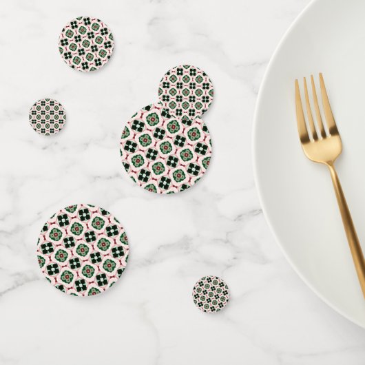 Funky Boho Retro Schattig Abstract Kerstpatroon Confetti (Groep)
