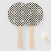 Funky Boho Retro Schattig Abstract Kerstpatroon Handwaaier (Voorkant en achterkant)