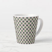 Funky Boho Retro Schattig Abstract Kerstpatroon Latte Mok (Rechterhoek)