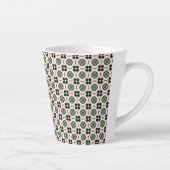 Funky Boho Retro Schattig Abstract Kerstpatroon Latte Mok (Rechts)