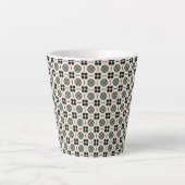 Funky Boho Retro Schattig Abstract Kerstpatroon Latte Mok (Voorkant)