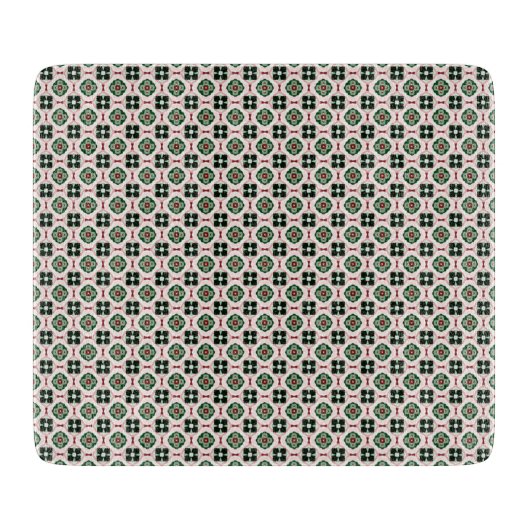 Funky Boho Retro Schattig Abstract Kerstpatroon Snijplank (Voorkant)