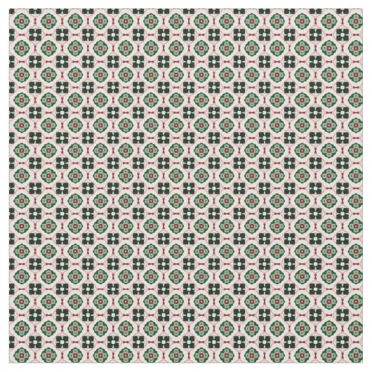 Funky Boho Retro Schattig Abstract Kerstpatroon Stof (Close Up)